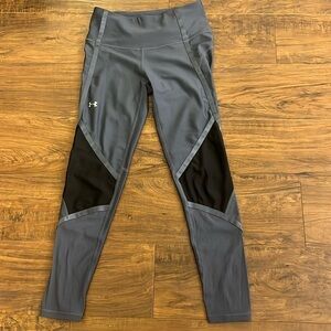 Under Armour Compression Heatgear Breathable Contrast Mesh Yoga Leggings, Sz. S.